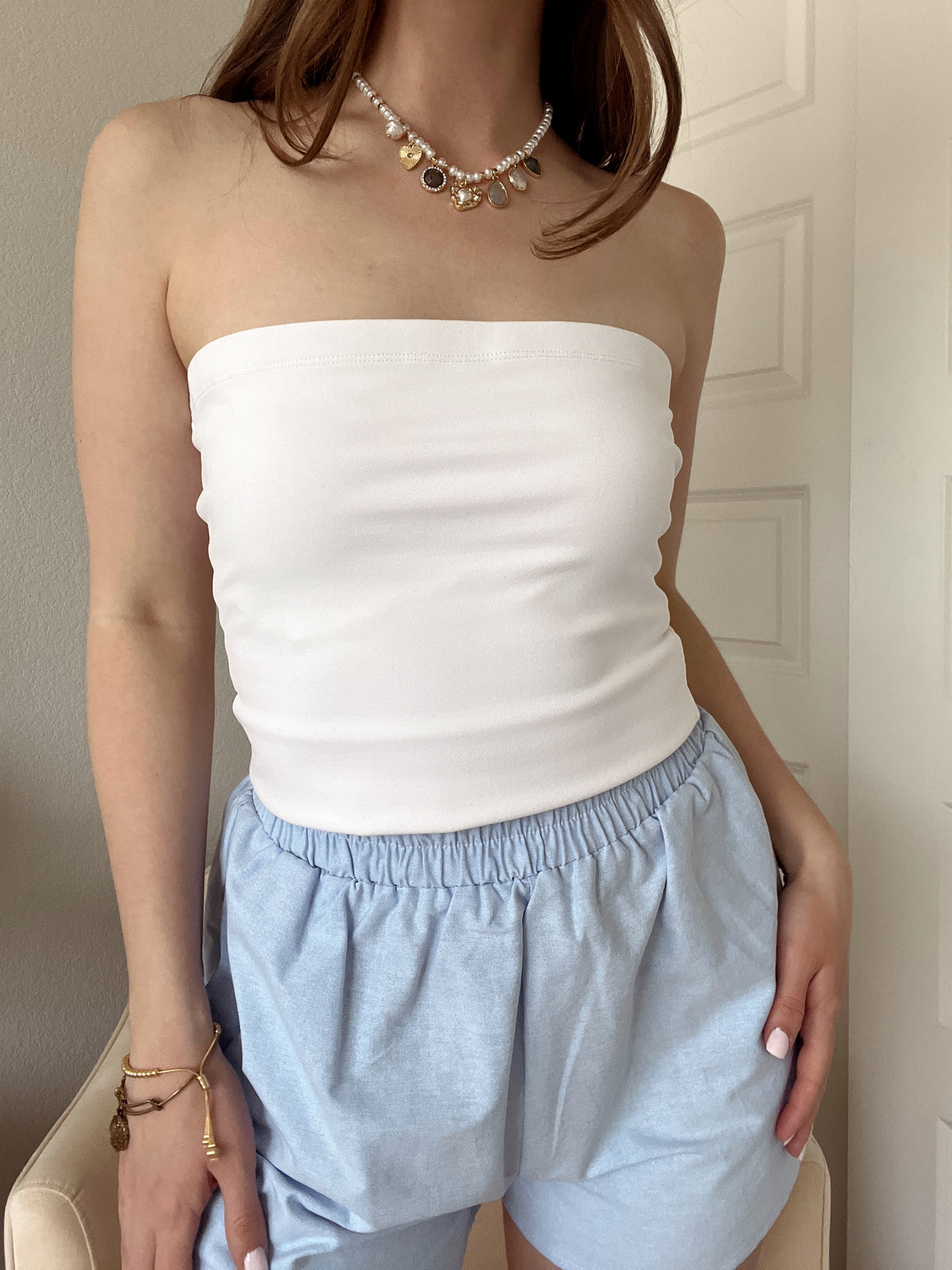 Everyday Double Lined Tube Top (White)