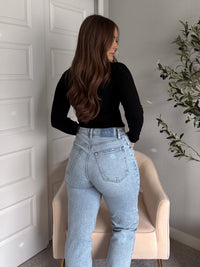 Hayes Long Sleeve Micro-Ribbed Henley Top (Black)