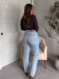 Hayes Long Sleeve Micro-Ribbed Henley Top (Espresso)