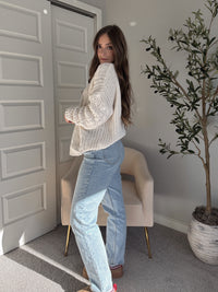 Adeline Chenille Cable Knit Sweater (Ivory)