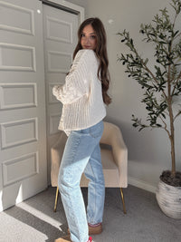 Adeline Chenille Cable Knit Sweater (Ivory)