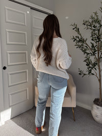 Adeline Chenille Cable Knit Sweater (Ivory)