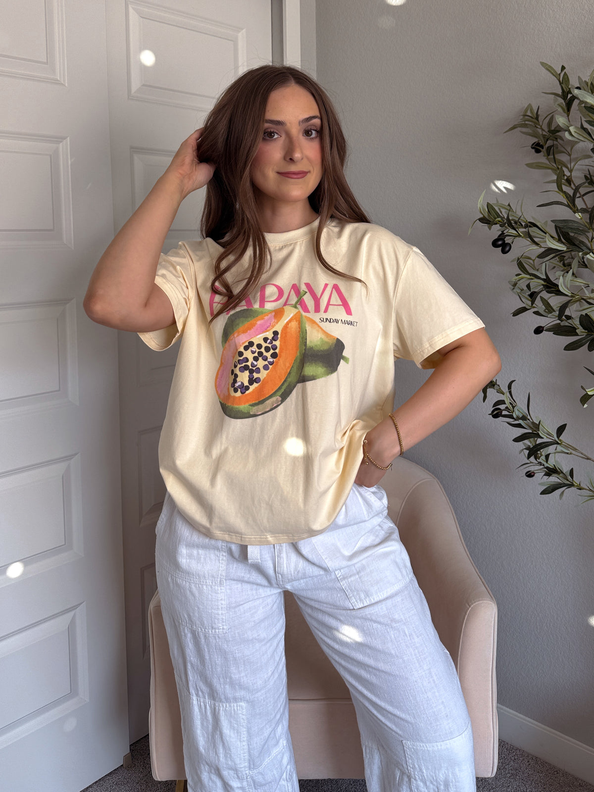 Amaya Papaya Oversized Graphic Tee (Butter)