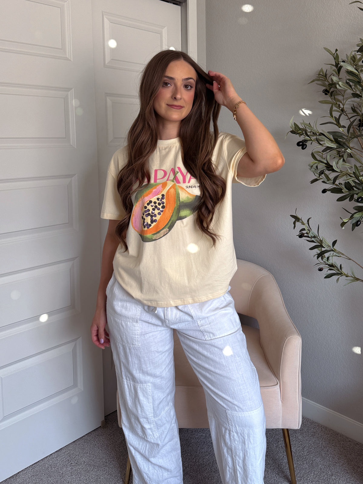 Amaya Papaya Oversized Graphic Tee (Butter)