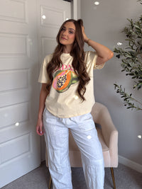 Amaya Papaya Oversized Graphic Tee (Butter)