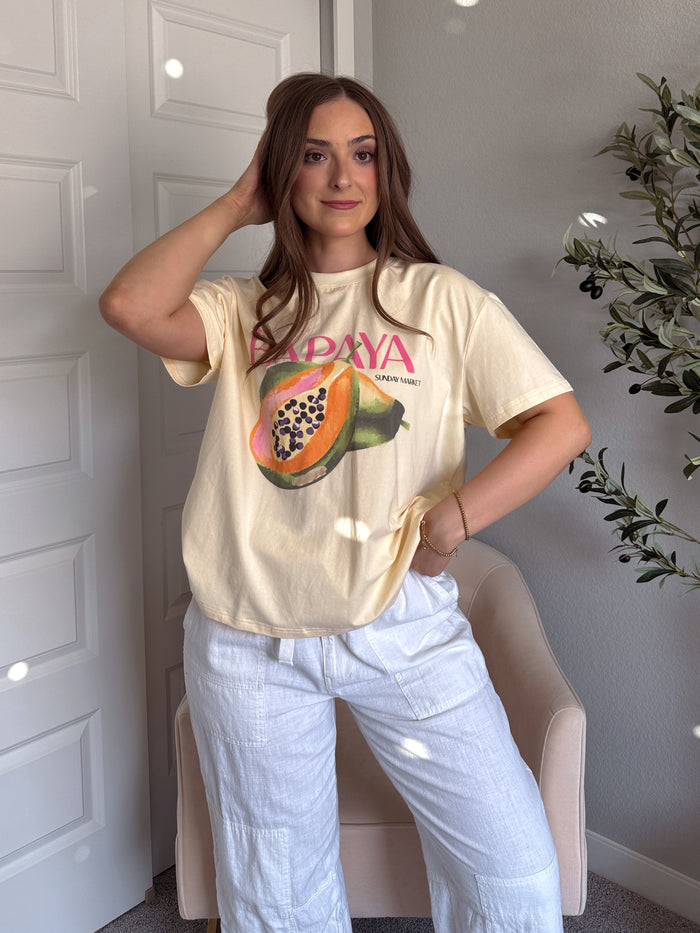 Amaya Papaya Oversized Graphic Tee (Butter)