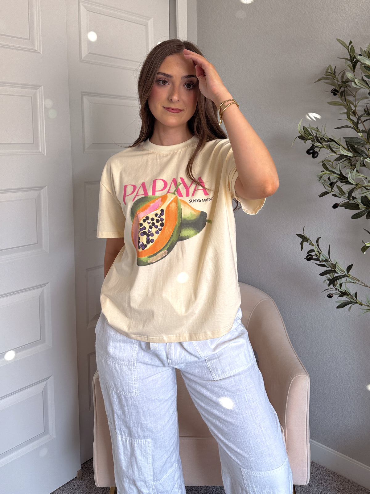 Amaya Papaya Oversized Graphic Tee (Butter)