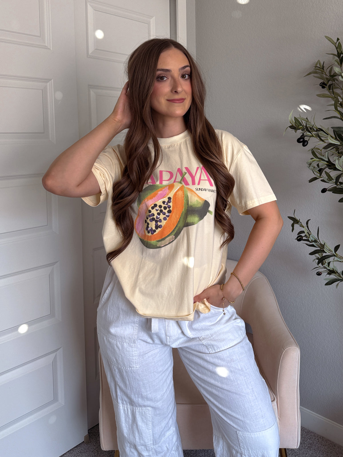 Amaya Papaya Oversized Graphic Tee (Butter)