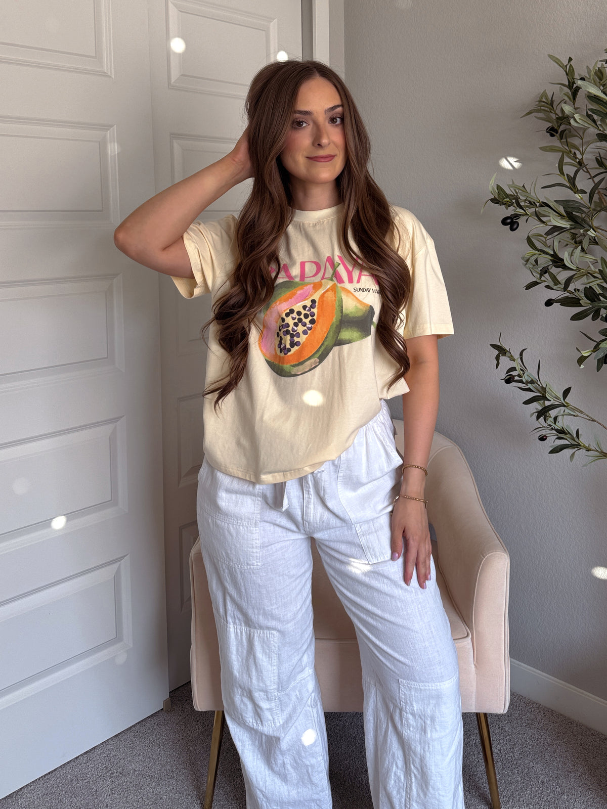 Amaya Papaya Oversized Graphic Tee (Butter)