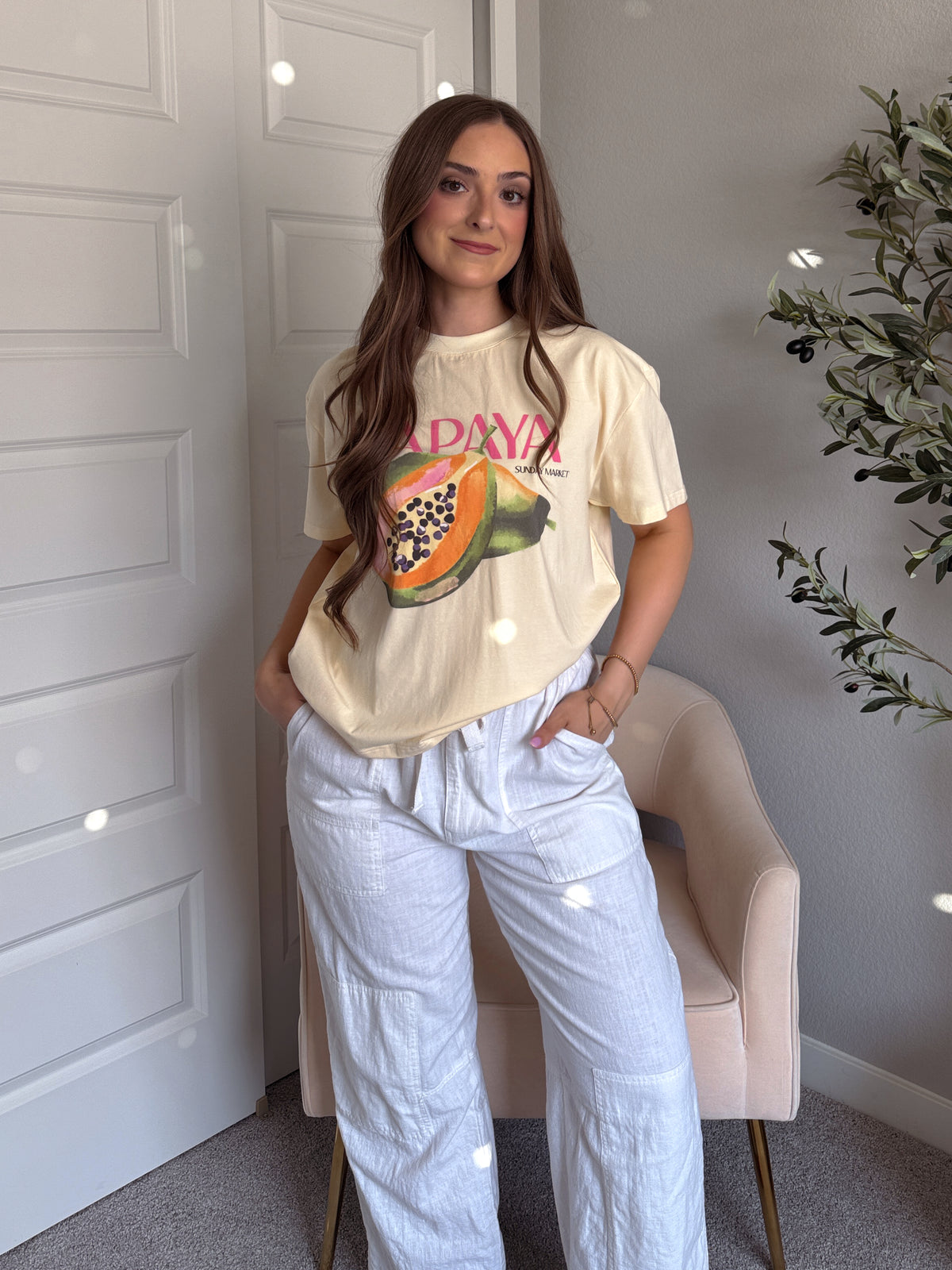 Amaya Papaya Oversized Graphic Tee (Butter)