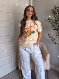 Amaya Papaya Oversized Graphic Tee (Butter)