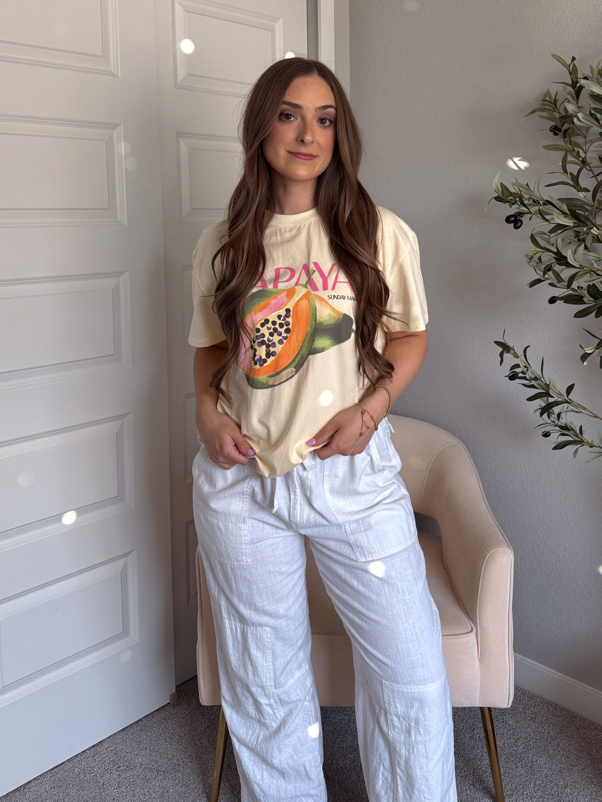 Amaya Papaya Oversized Graphic Tee (Butter)