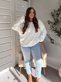 Ashbury Oversized Roll Neck Pullover Sweater (Cream)