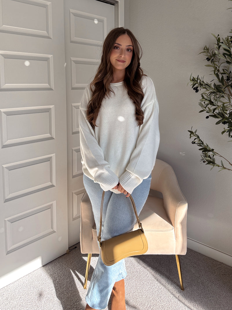 Ashbury Oversized Roll Neck Pullover Sweater (Cream)