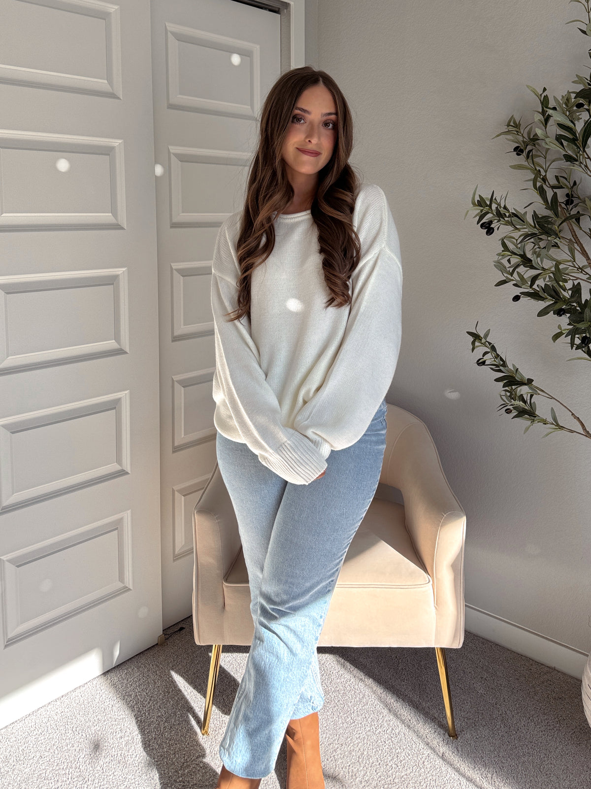 Ashbury Oversized Roll Neck Pullover Sweater (Cream)