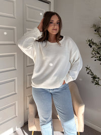 Ashbury Oversized Roll Neck Pullover Sweater (Cream)