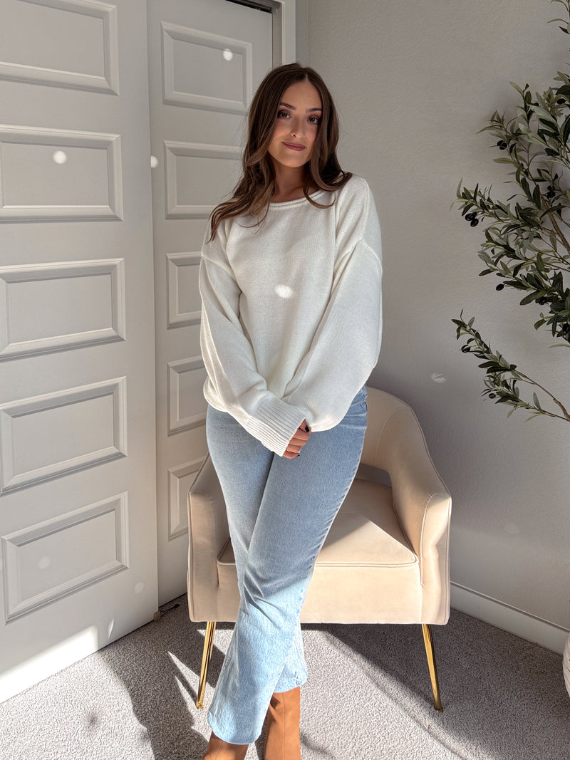 Ashbury Oversized Roll Neck Pullover Sweater (Cream)