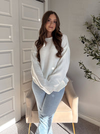 Ashbury Oversized Roll Neck Pullover Sweater (Cream)