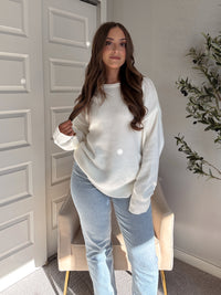 Ashbury Oversized Roll Neck Pullover Sweater (Cream)