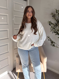 Ashbury Oversized Roll Neck Pullover Sweater (Cream)