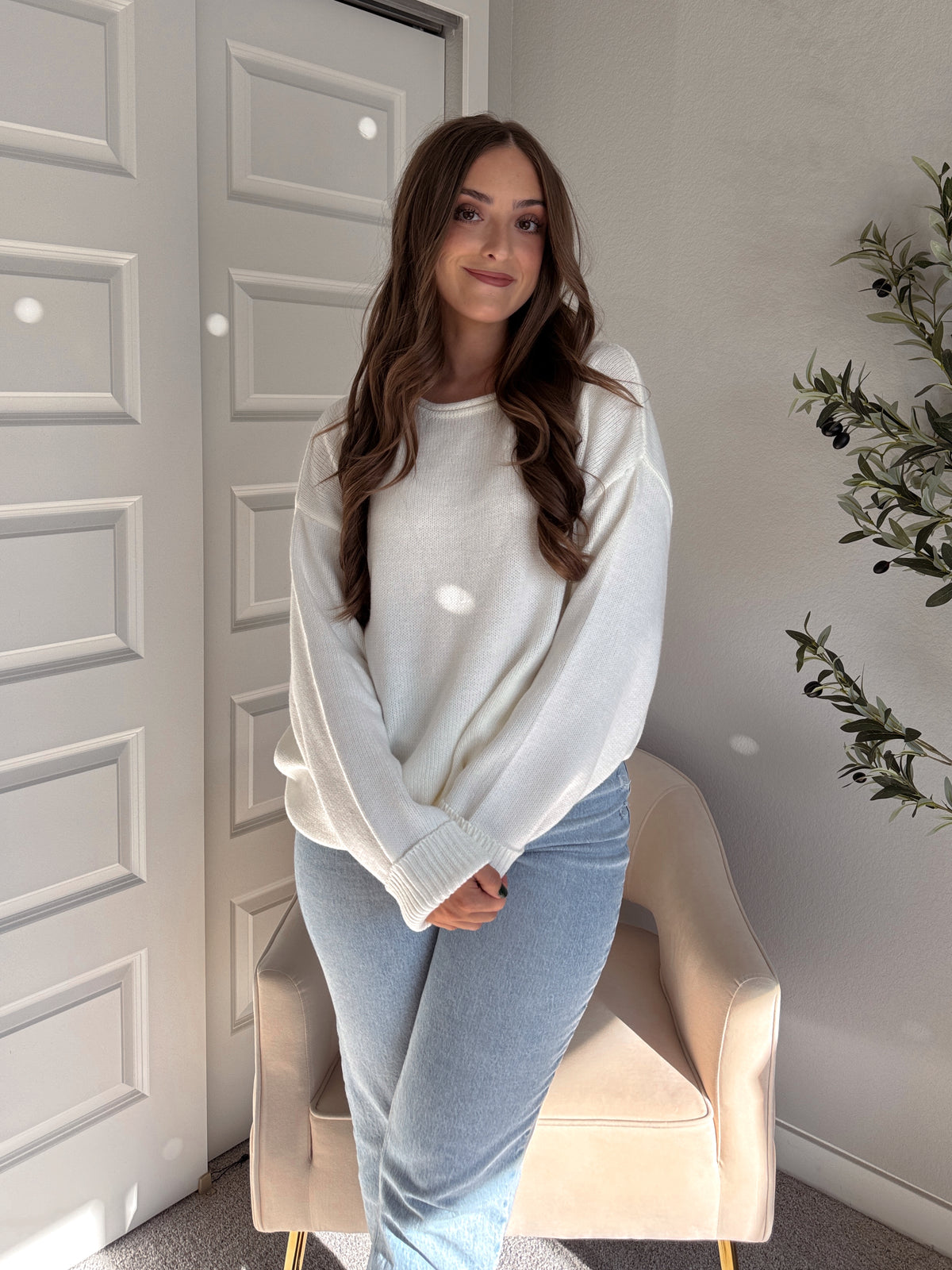 Ashbury Oversized Roll Neck Pullover Sweater (Cream)