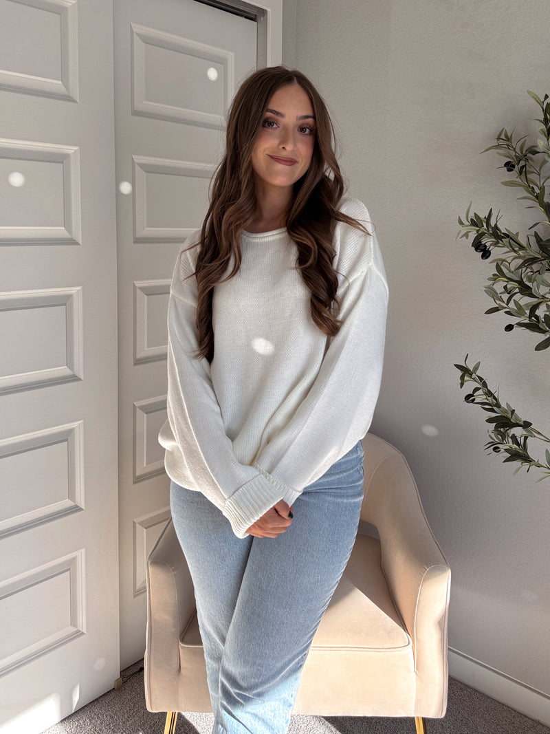 Ashbury Oversized Roll Neck Pullover Sweater (Cream)