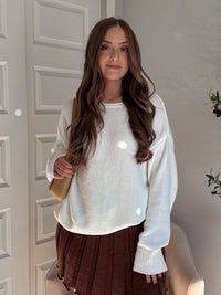 Ashbury Oversized Roll Neck Pullover Sweater (Cream)