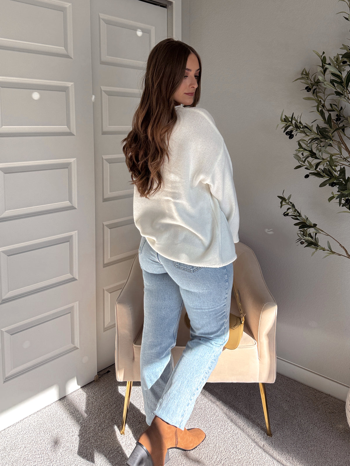 Ashbury Oversized Roll Neck Pullover Sweater (Cream)