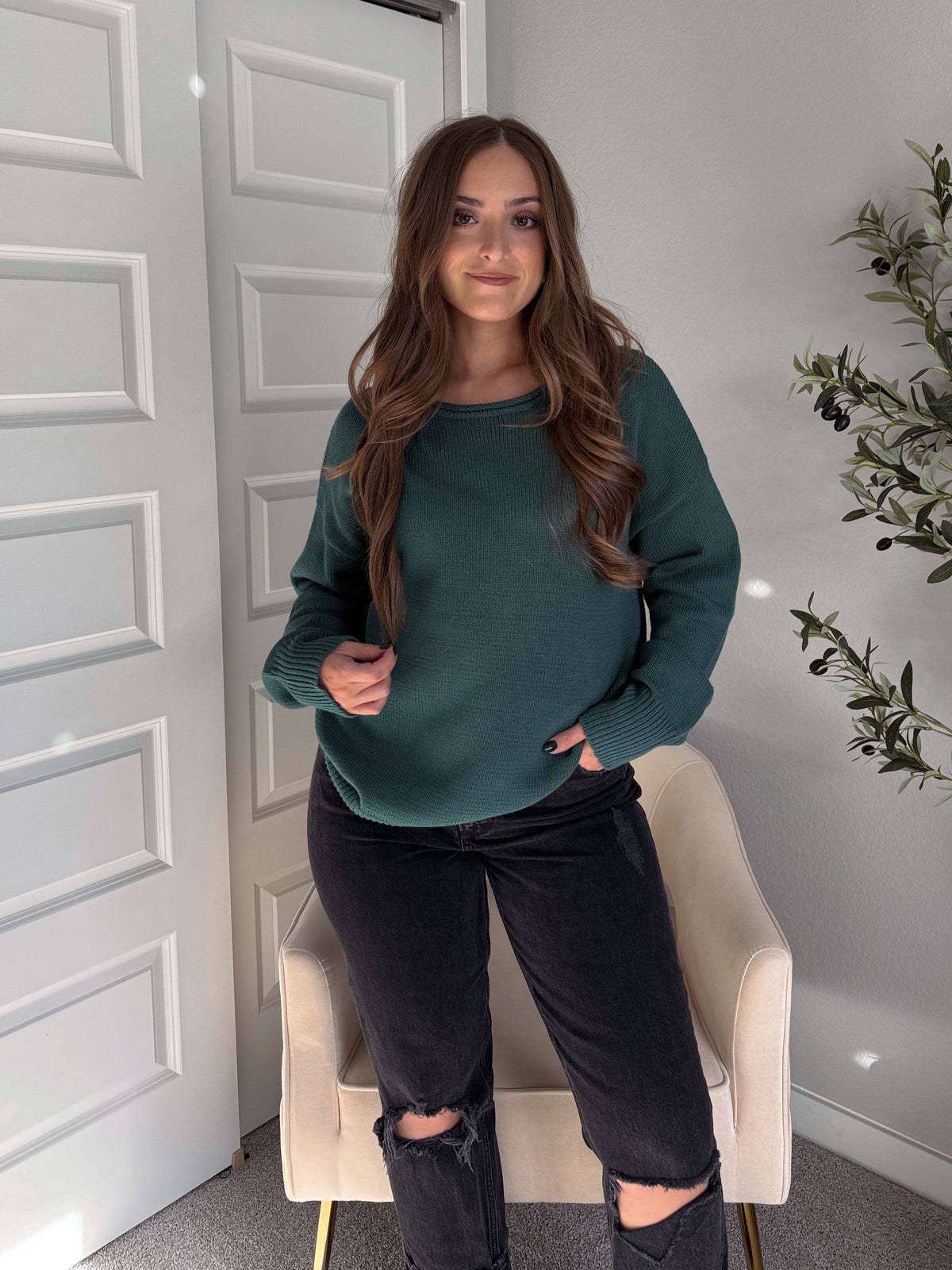 Ashbury Oversized Roll Neck Pullover Sweater (Deep Green)