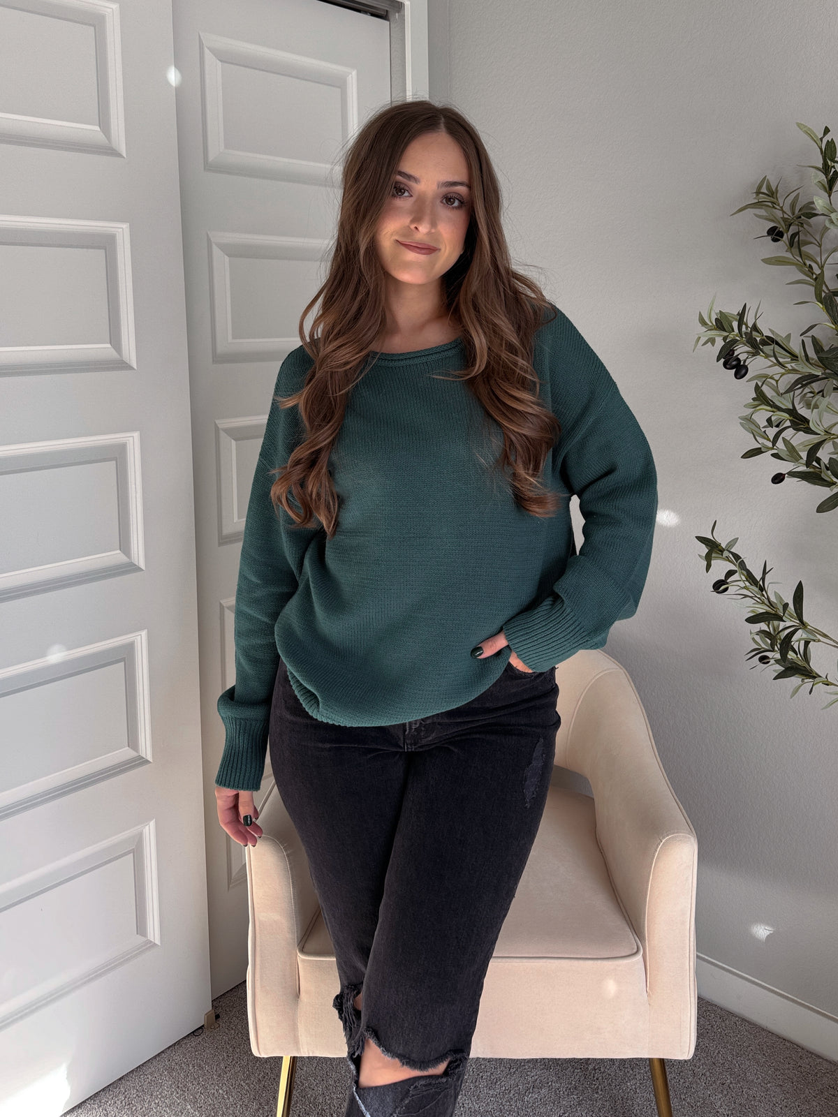 Ashbury Oversized Roll Neck Pullover Sweater (Deep Green)