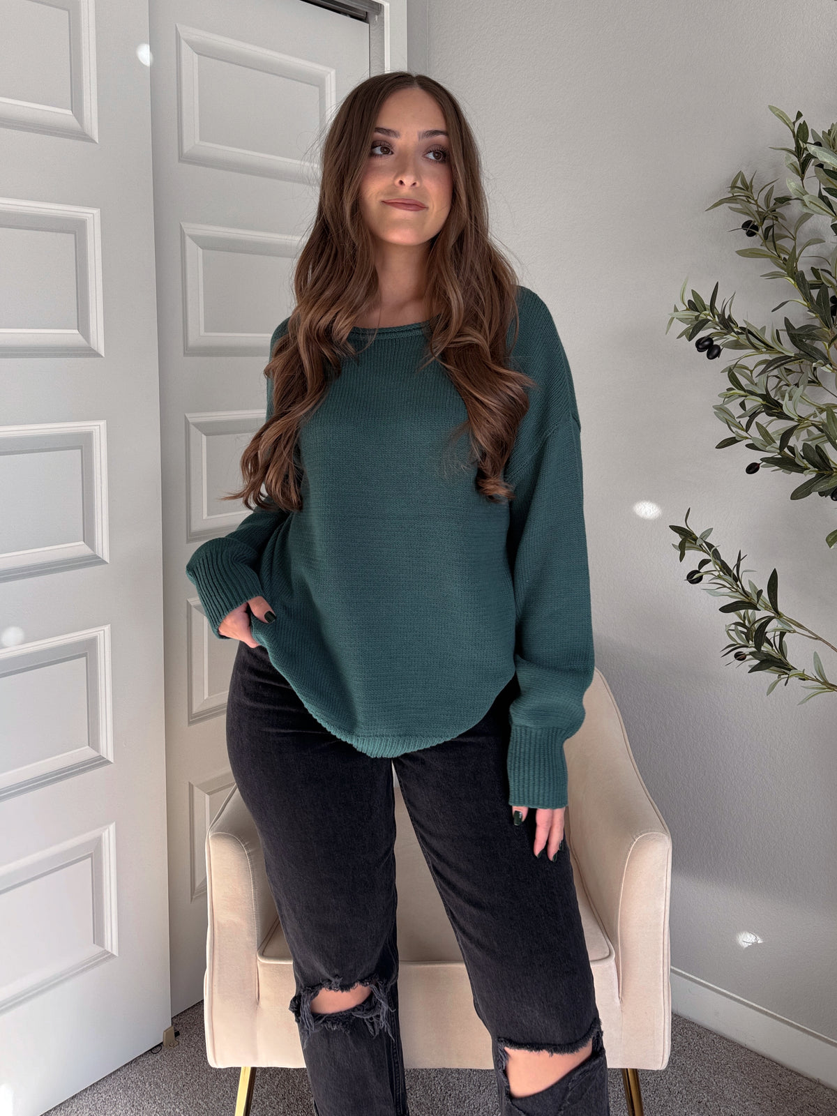 Ashbury Oversized Roll Neck Pullover Sweater (Deep Green)