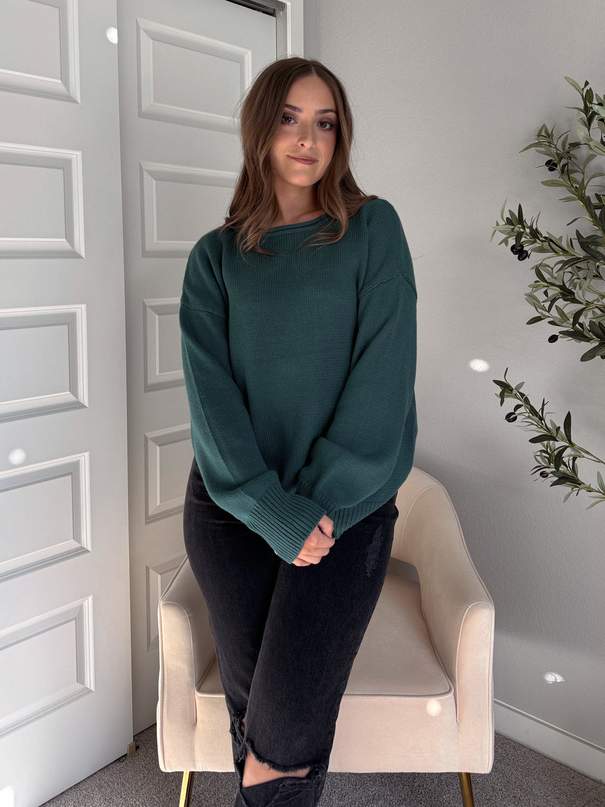 Ashbury Oversized Roll Neck Pullover Sweater (Deep Green)