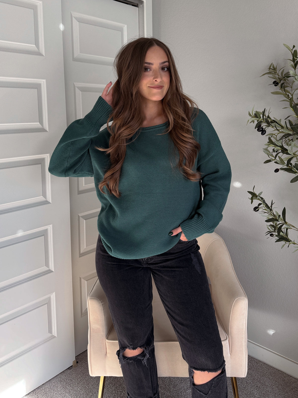 Ashbury Oversized Roll Neck Pullover Sweater (Deep Green)