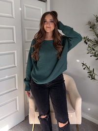Ashbury Oversized Roll Neck Pullover Sweater (Deep Green)