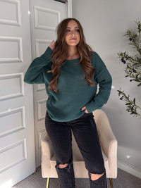 Ashbury Oversized Roll Neck Pullover Sweater (Deep Green)