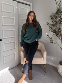 Ashbury Oversized Roll Neck Pullover Sweater (Deep Green)