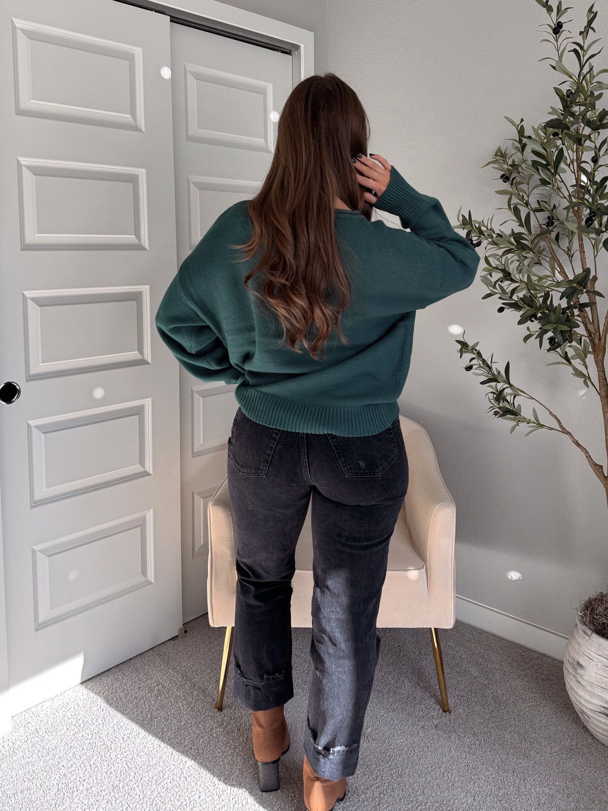 Ashbury Oversized Roll Neck Pullover Sweater (Deep Green)