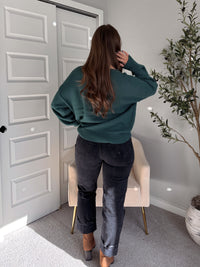 Ashbury Oversized Roll Neck Pullover Sweater (Deep Green)