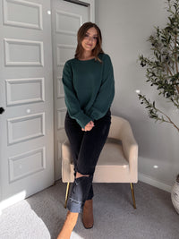 Ashbury Oversized Roll Neck Pullover Sweater (Deep Green)