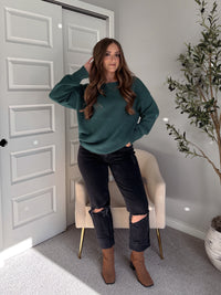 Ashbury Oversized Roll Neck Pullover Sweater (Deep Green)