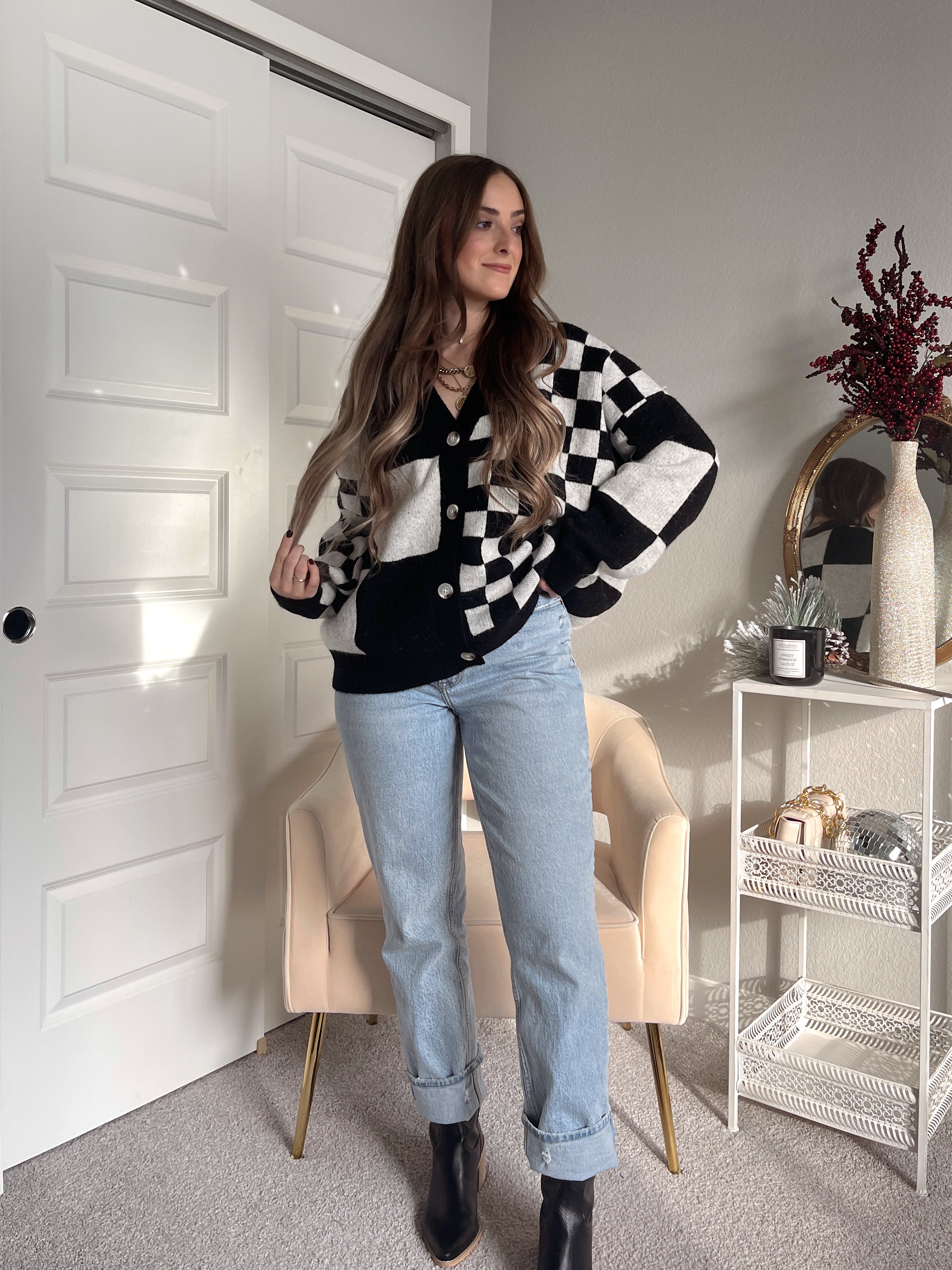 Oversized button best sale down sweater
