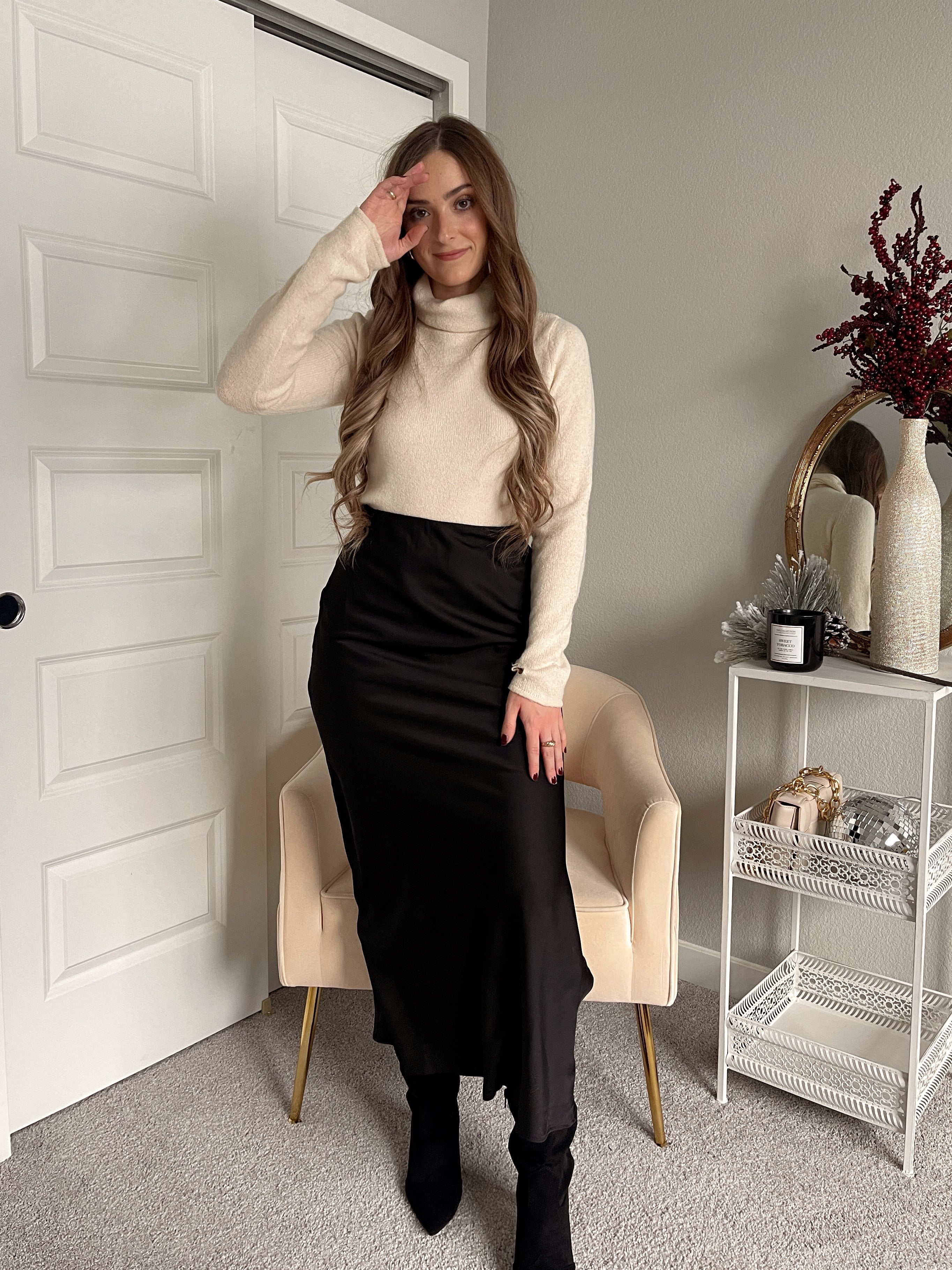 Velvet bias 2025 cut maxi skirt