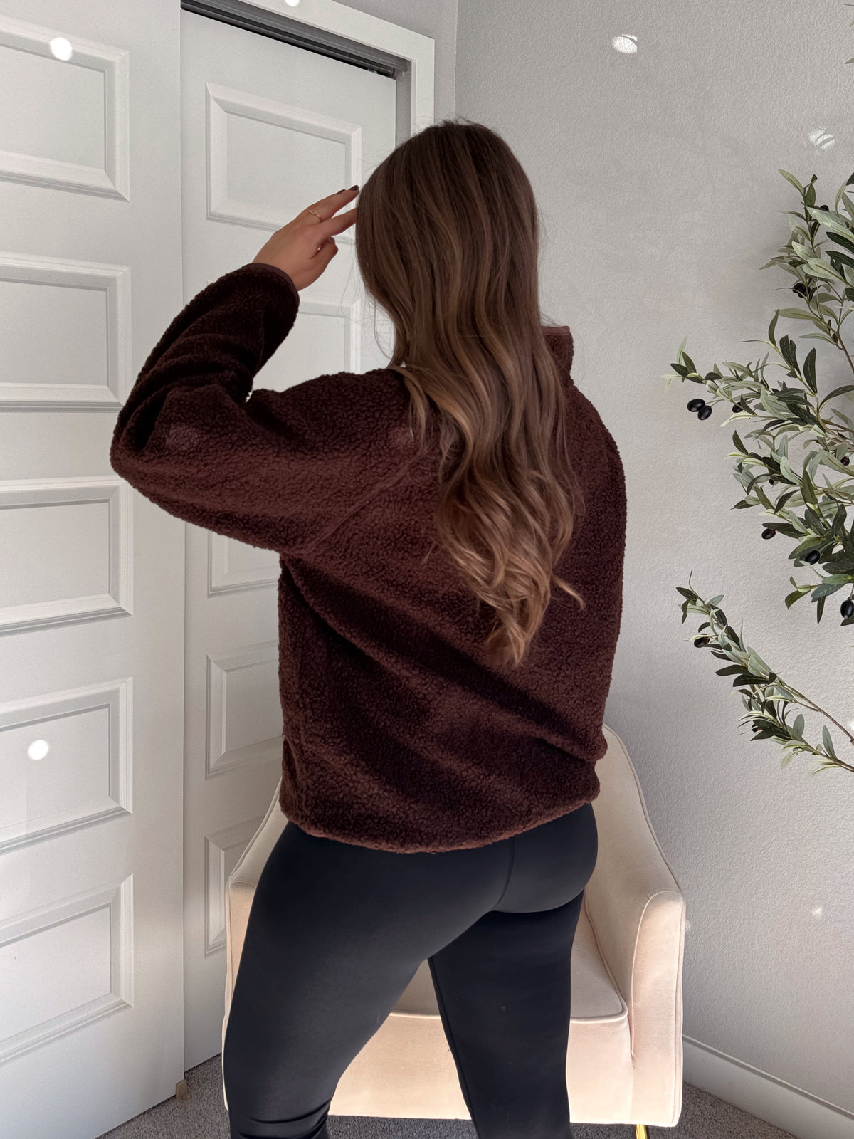 Carlisle Zip Up Mock Neck Fleece Jacket (Brown)