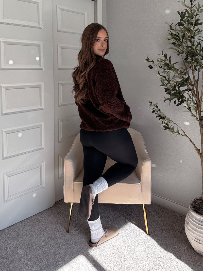 Carlisle Zip Up Mock Neck Fleece Jacket (Brown)