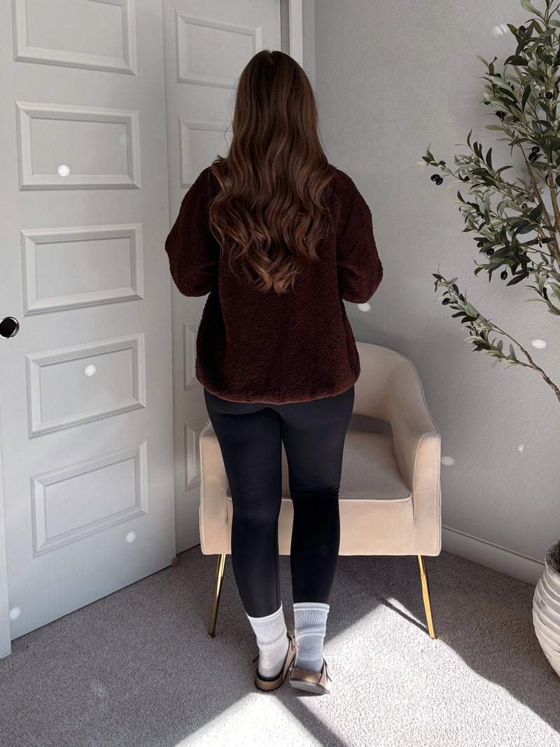 Carlisle Zip Up Mock Neck Fleece Jacket (Brown)