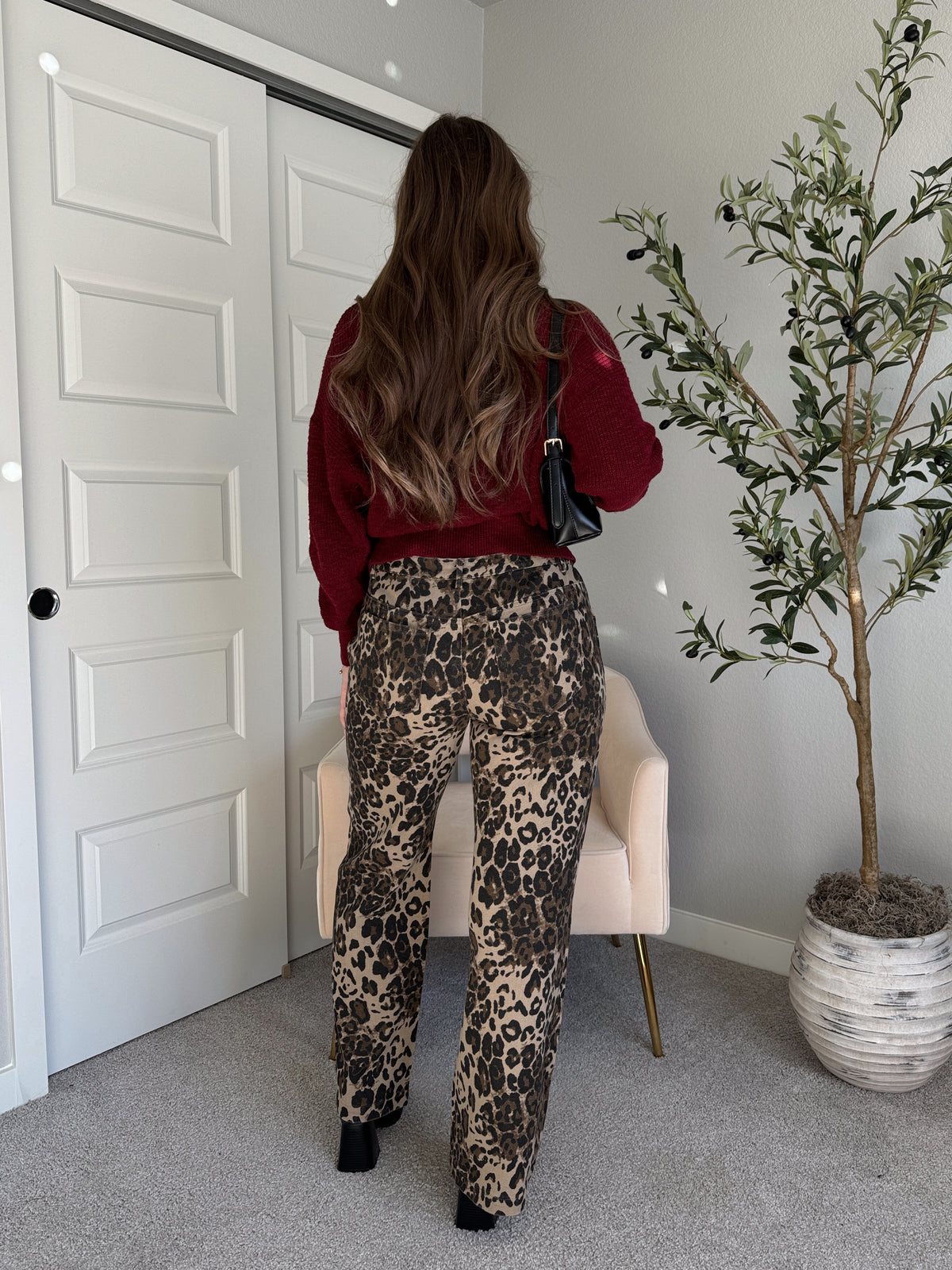 Carmen Leopard Print Straight Leg Cotton Twill Pants – La Belle