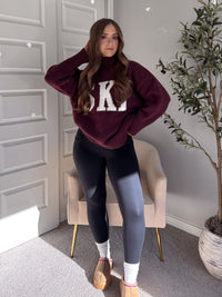 Chalet ‘Ski’ Oversized Mock Neck Sweater (Wine)