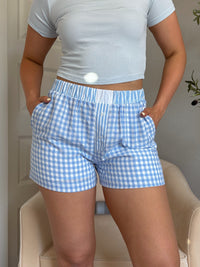Cheyenne Gingham Boxer Shorts (Blue)