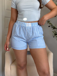Cheyenne Gingham Boxer Shorts (Blue)