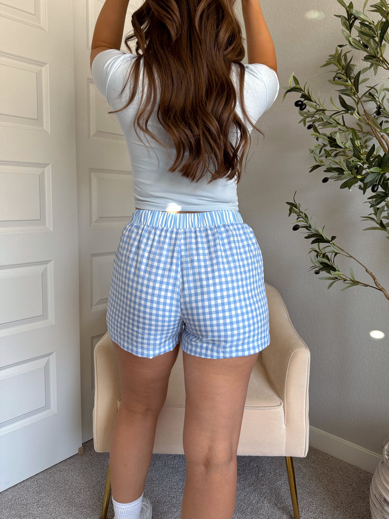 Cheyenne Gingham Boxer Shorts (Blue)